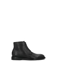 Kazar - Smart casual schwarze flache schnürstiefel aus leder - Schwarz