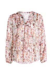 CARTOON - Blusenshirt mit Muster - Brown/Red