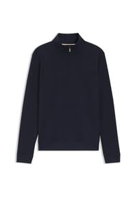 BOSS - LW Structure Loungewear-Oberteil, Stehkragen, für Herren - 403 DARK BLUE