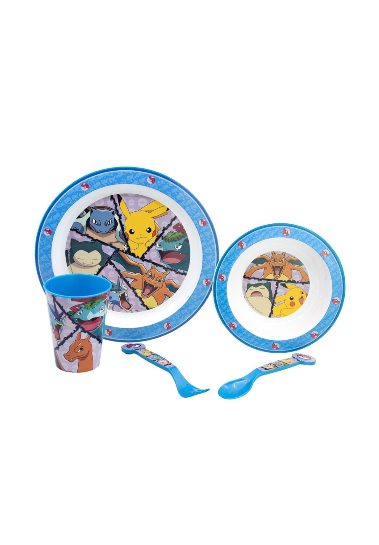 COFI Pokemon Teller-Set Mikrowellengeeignet 5-teiliges Kindergeschirr