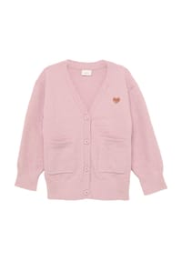 s.Oliver - Strickjacke, V-Ausschnitt, Stickerei, für Kinder - 4163 LILAC/PINK