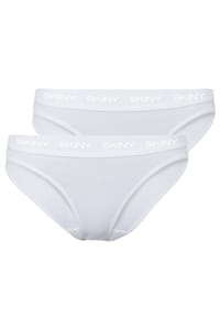 SKINY® - Damen Rio Slip, 2er Pack - Unterwäsche, Unterhose, Baumwolle, Logobund, Feinripp, einfarbig - Schwarz