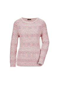 GOLDNER - Kurzgröße:  Langarm Strickpullover multicolor - pink / gemustert