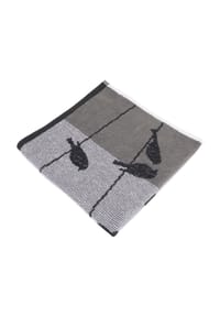 KRACHT® - Frottier-Geschirrtuch Zugvögel, 50x50 cm - grau/taupe