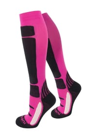 normani® - Sport- und Reisekniestrümpfe Fashion - Schwarz/Orange