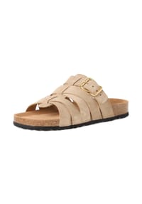 Tamaris - Veloursleder Pantoletten - Taupe