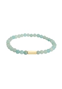 Adelia's - Damen Edelstahl Armband Kugelarmband goldfarben mit Perle und Amazonit - grün