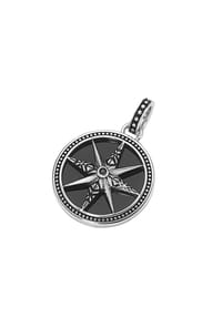 GIORGIO MARTELLO MILANO - Anhänger Kompass mit Achat und Spinell in schwarz, Silber 925 - silber