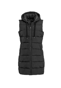 STOOKER® - WANDA MIT KAPUZE Damen Steppweste lang - black