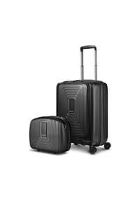 REDOLZ Essentials 14 - Essentials 14 Kofferset 2 tlg. Kabinentrolley mit Dehnfalte + Beautycase - aubergine metallic