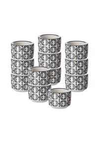 Ritzenhoff & Breker Teelichthalter Takeo Leaves ø 6 cm 12er Set schwarz-weiß - TAKEO - schwarz-weiß