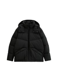 Marc O'Polo DENIM - Herren Winterjacke - Woven Outdoor Jackets, gesteppt, Kapuze - Schwarz