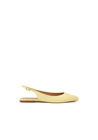 kazar - Leuchtend gelbe flache Pumps mit offenem Absatz - Gelb
