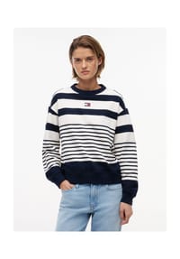TOMMY Jeans - Pullover, Baumwolle, für Damen - 0A9 BLUE