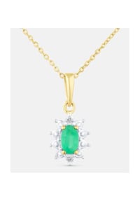 Diamant L'eternel - Kette mit Anhänger, mit Smaragd, 375 Gelbgold - gold