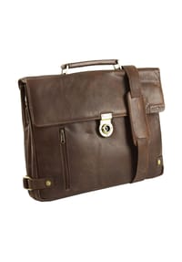 HAROLD'S Crunchy - Crunchy Aktentasche Leder 40 cm Laptopfach - braun