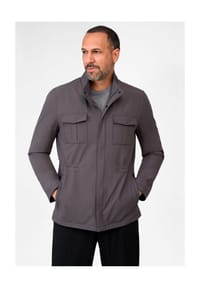RICANO - Herren Windbreaker Jacke Julien mit Stehkragen & Brusttaschen - Schwarz