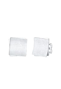 Nenalina - Ohrringe Stecker Basic Viereck Geo Look Matt 925 Silber - Silber