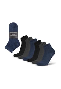 normani® - 6 Paar Kurzschaft Gesundheitssocken mit Komfortbund - Blau/Anthrazit/Schwarz