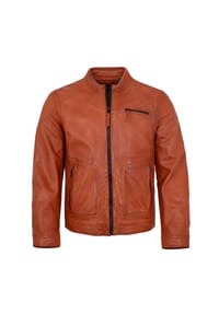 JILANI - Herren Lederjacke Lammnappa orange - orange