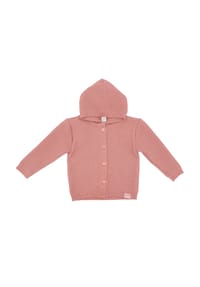 maximo® - GOTS BABY-Strickjacke , LL Kapuze, Knöpfe - ash rose