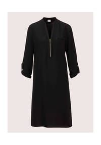 MADELEINE - Shirtkleid mit Rundhals mit V-Schlitz - schwarz
