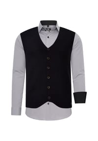 RUSTY NEAL® - Hemd mit Weste - Anthrazit