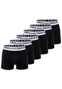 JACK & JONES - Herren Boxer Shorts, 6er Pack - SENSE TRUNKS, Baumwoll-Stretch - Schwarz