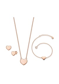 GLANZSTÜCKE MÜNCHEN - Damen Set (Armband+Kette+Ohrringe) aus 925/- Sterling Silber in Roségold - roségold
