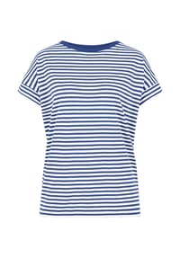 PADDOCK'S® - Gestreiftes Damen T-Shirt mit umgenähten Ärmeln - light blue/white stripe