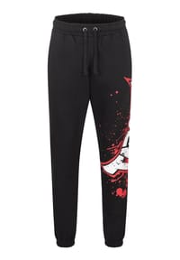 TAPOUT® - Herren Jogginghose normale Passform SPLASHING JOGGER - Black/Red/Ecru