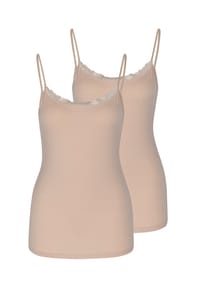 Nina von C. - Spaghetti Top 2er Pack Cosy - Champagner