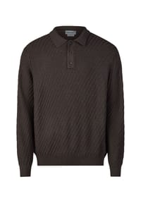 pierre cardin - Strickpullover mit feinem Strukturmuster - Mulch