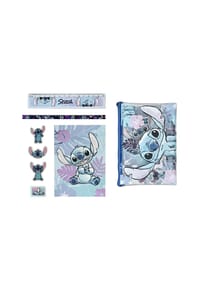 Disney - Lilo & Stitch Schreibset für Kinder – Lineal, Bleistift, Radierer - Blau 24,5x14x7 cm