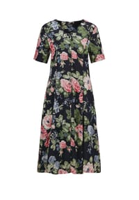GOLDNER - Kurzgröße:  Kleid - marine / gemustert
