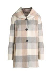 AMBER & JUNE - Kurzmantel mit Kapuze - Cream/Silver