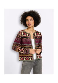 heine - Strickjacke - limone-eisblau-gemustert