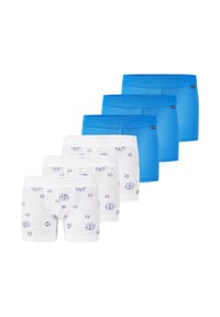 SCHIESSER - Retro Short / Pant 6er Pack Kids Boys Feinripp Organic Cotton - Blau / Weiß gem. Fußball
