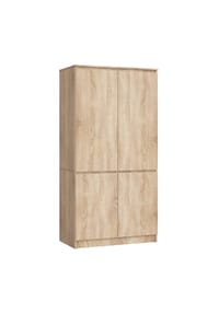 Akord - Kleiderschrank S90 mit 4 Türen und 4 Einlegeböden - artisan-eiche
