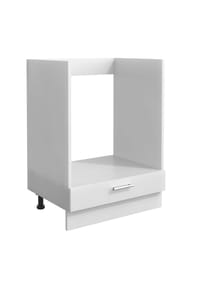 VCM. - Ofenschrank | Maße ca. H. 82 x B. 60 x. T. 46 cm | Herdumbauschrank | verstellbare Füße | Backofenschrank mit Zusatzfach Klappe - Esilo - Weiß