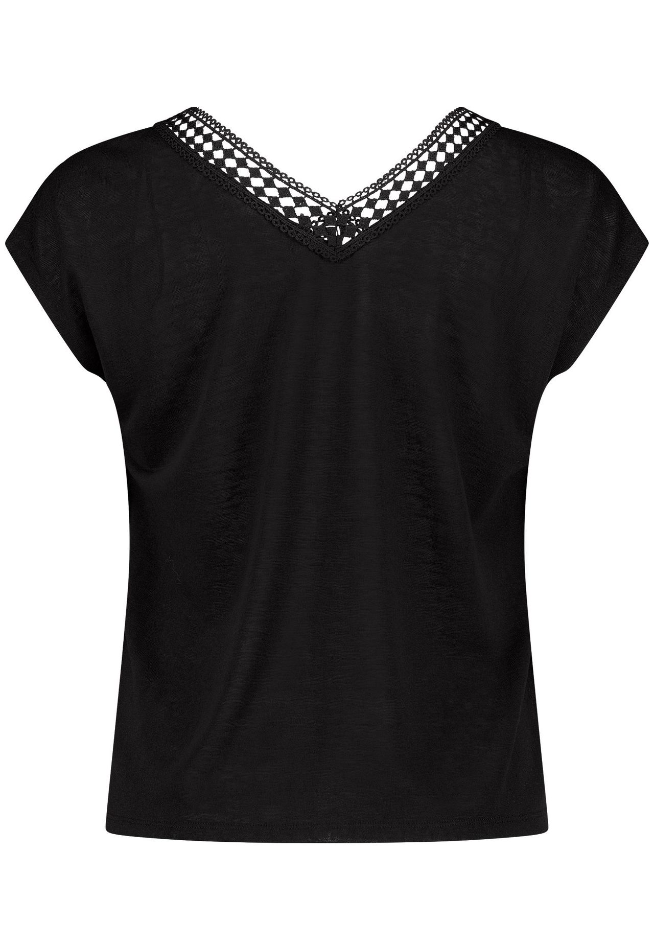 Zero Kurzarm-Shirt Mit V-Ausschnitt, Schwarz, 42