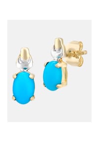 Diamant L'eternel - Ohrringe, mit Turquoise, 375 Gelbgold - gold