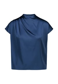 zero - Satin-Bluse mit Kragen - Sargasso Sea