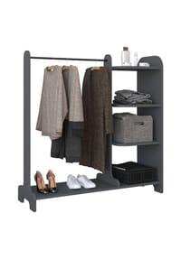 VCM. - Holz Kleiderschrank | offener Schrank |begehbarer | Kleiderregal | Maße ca. B. 106 x H. 110 x T. 35 cm - Lempu H. 110 cm - Anthrazit