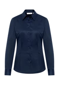 ETERNA - Satin Shirt FITTED - navy