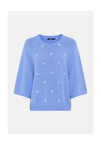olsen - Pullover mit verziertem Allover-Dessin - Sky Blue