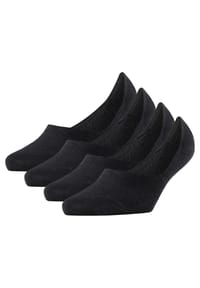 Burlington - Damen Füßlinge, 4er Pack - Everyday IN, Anti-Slip Heel, einfarbig - Blau