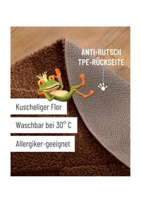 WECONhome Badteppich Davie - Hoch-Tief-Effekt - Badteppich - anthrazit grau