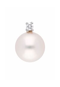 Adelia's - Adelia's Damen Perlenanhänger 585 Weißgold ( 14K ) mit 1 Brillant und Perle ( 0,04 ct ) - silber