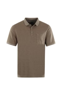 hajo - Shirt Kurzarm-Poloshirt Softknit mit Knopfleiste und Brusttasche in Regular Fit - braun